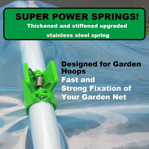 Greenhouse Clamps for 1/2 Inch PVC Pipe, Greenhouse Hoops,Garden Support Frame, Grow Tunnel,Plant Support Garden Stakes.For Fixing Plant Cover, Greenhouse Plastic Sheeting, Film Row Cover, Garden Net.