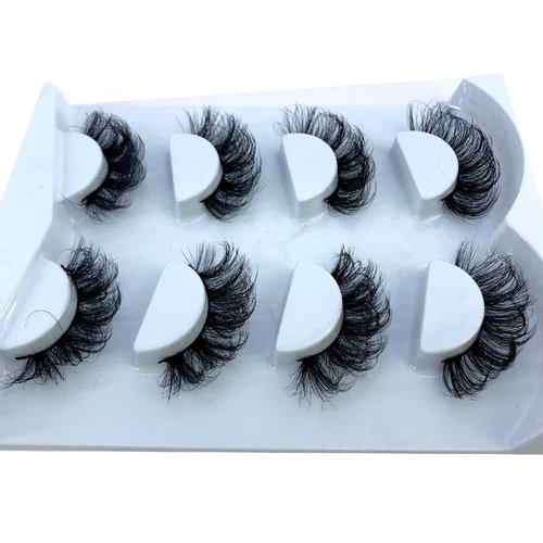 AMSDCN New 4 pairs natural false eyelashes fake lashes long makeup 3d mink lashes eyelash extension mink eyelashes for beauty (RD8)