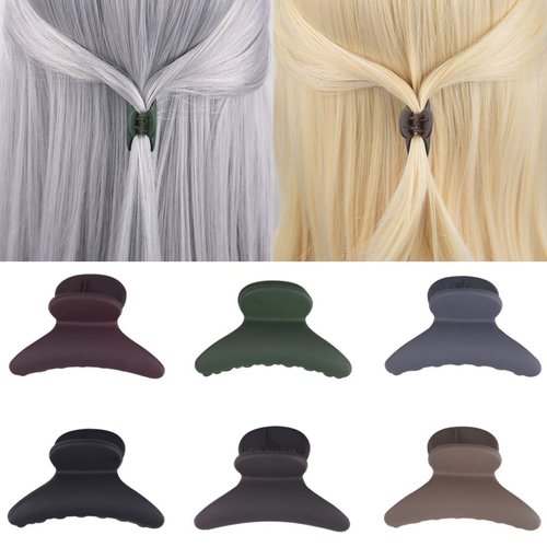 DEEKA 6 PCS Hair Claw Clips 1.5 Inch Jaw Clips Resin Plastic Non Slip Hair Accessories Fashion Stylish Hair Grips for Women
