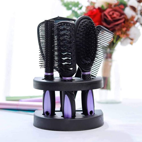 Zoestar 5Pcs Hair Brush and Comb Set for Women and Men (A-Purple)