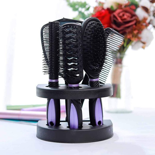 Zoestar 5Pcs Hair Brush and Comb Set for Women and Men (A-Purple)