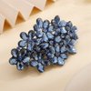Aimimier Flower Crystal Hair Barrettes Shiny Rhinestone Hair Spring Clips Gem Hair Pins Bridal Hairpiece Wedding Hair Accessories for Women (Blue)