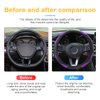 Osilly Car Steering Wheel Cover, 15 inch Carbon Fiber Microfiber PU Leather Elastic Steering Wheel Protector for Men Women, Anti-Slip Breathable Car Interior Accessories for Most Cars (Purple)