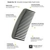Chicago Comb Model 10 Carbon Fiber, Compact Wide-Tooth Comb, Made in USA, Anti-Static, 5 Inches (12.7 cm) Long, Graphite Black