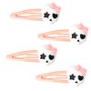 Goth Skull Skeleton Hair Clips Barrettes for Girls - Pink Decorative Punk Cosplay Prom Party Hair Accessories with 4 Thick Hair Clips