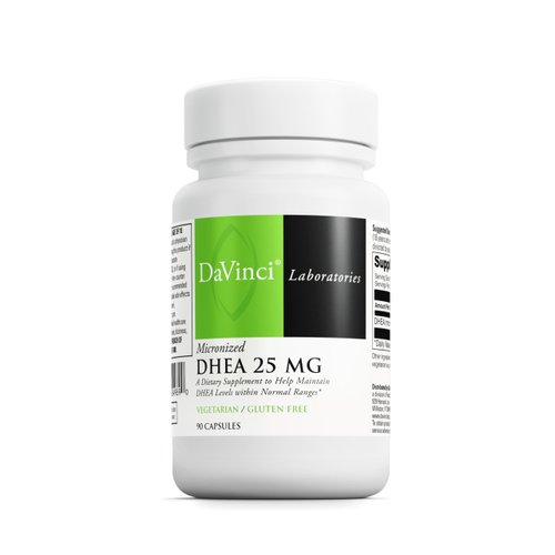 DAVINCI Labs Micronized DHEA 25 mg - Dietary Supplement to Support Immune System, Thyroid Health and Healthy Hormone Levels* - with 25 mg Micronized DHEA - Gluten-Free - 90 Vegetarian Capsules