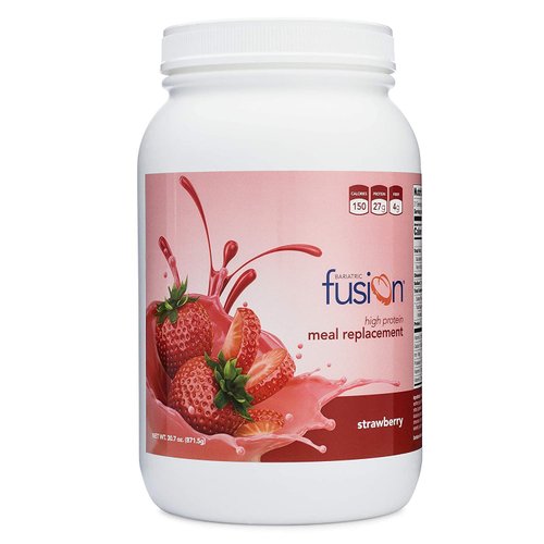 Bariatric Fusion Strawberry Meal Replacement 27g Protein Powder, 21 Serving Tub for Bariatric Surgery Patients Including Gastric Bypass and Sleeve Gastrectomy - No Gluten, Aspartame or Sugar