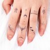 2sheets Semi Permanent Tattoo Tiny Small Temporary Tattoos Realistic Finger Tattoos Adult Women Fake Tattoos Long Lasting 1-2 Weeks