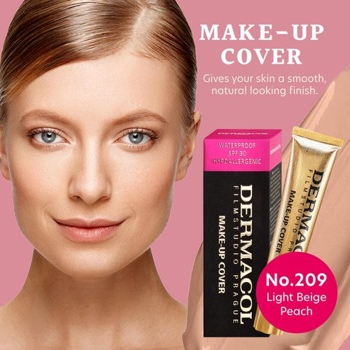 Dermacol - Mini Full Coverage Foundation 13g, Liquid Makeup Matte Foundation with SPF 30, Waterproof Foundation for Oily Skin, Acne, & Under Eye Bags, Long-Lasting Makeup Products Shade - 209