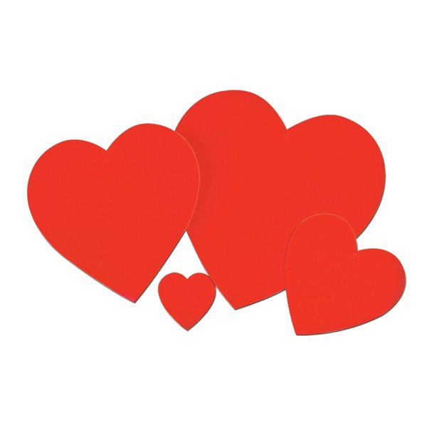 Beistle 144 Piece Printed Paper 4 Inch Red Heart Cut Outs For Happy Valentine’s Day Party Decorations Supplies