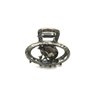 Small oval dark silver metal gray crystal pearl hair claw clip