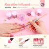 Saviland Acrylic Powder Set: Keratin Professional Acrylic Nail Powder Clear/Nudes/Pink Acrylic Ultra Fine Powder for Nail Extension 3D Nail Art Quick Dry Salon Quality Acrylic Nails 10G * 10