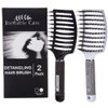 Boar Bristle Hair Brush set – Curved and Vented for Wet and Dry Detangling Hair Brush for Women Long, Thick, Thin, Curly & Tangled Hair Vent Brush - Stocking Stuffers Gift kit