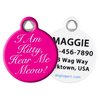 Dog Tag Art I Am Kitty, Hear Me Meow Personalized Pet ID Tag for Cats, Silent Polyer Coated Nametag with Customized Identification Information - Small .875" Diameter