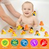 FUN LITTLE TOYS 12 PCS Thanksgiving Rubber Ducks in Bulk for Kids, Assorted Rubber Duck Turkey & Pilgrim Toy Duckies for Fun Bath Toys, Thanksgiving Party Favors, Thanksgiving Themed Bathtub Toys