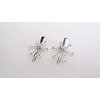 Set of 2 extra small silver flower metal alligator hair clip for fine thin hair