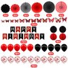ZERODECO Black Red Birthday Decorations, Butterfly Birthday Party Decorations Happy Birthday Banner Paper Honeycomb Fans Pompoms Balloon for Girls Women Adults Birthday Party Decorations Supplies