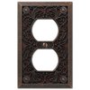 Amerelle 65DDB Filigree Wallplate, 1 Duplex Outlet, Cast Metal, Aged Bronze, 1-Pack
