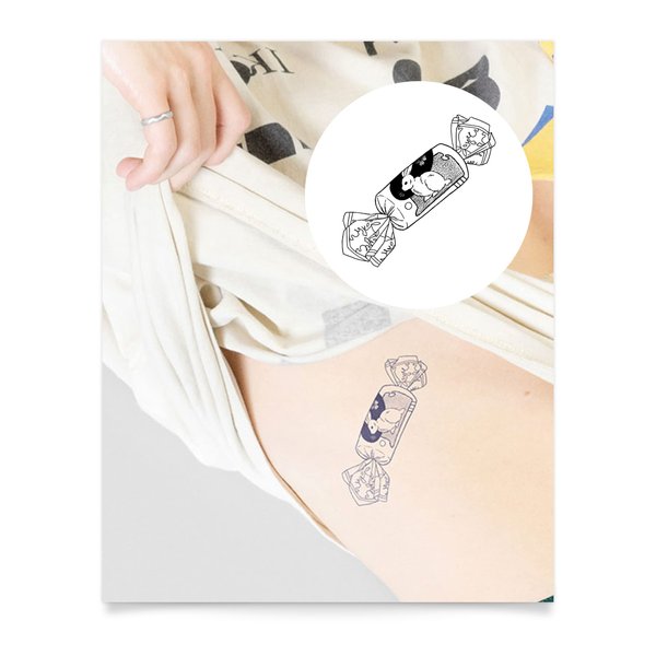 Inkbox Temporary Tattoos, Semi-Permanent Tattoo, One Premium Easy Long Lasting, Water-Resistant Temp Tattoo with For Now Ink - Lasts 1-2 Weeks, Sweet Rabbit, 4 x 4 in