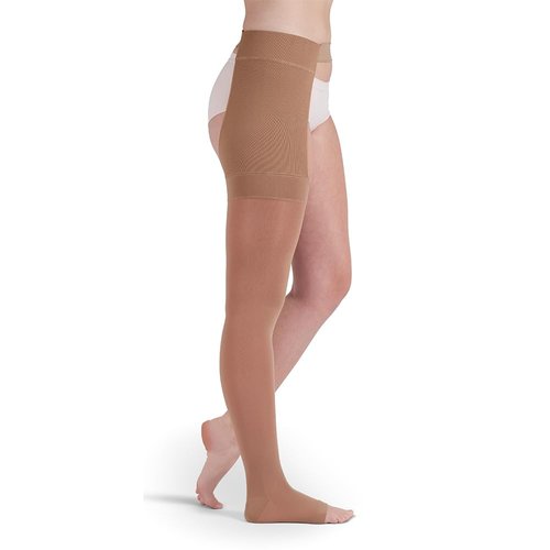 mediven Plus for Men & Women, 20-30 mmHg Thigh High Stockings, Open Toe Socks w/ Attachment