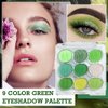 GUANTIAN Light Dark Green Eyeshadow Eye Shadow Palette Makeup,light deep Green Yellow 9 Colors Matte Glitter EyeShadow Long Lasting for woman