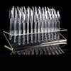 FingerAngel 64 PCS UV Gel Nail Art Tips Samples Nail Sticks Acrylic Nail Display Stand Rack Practice Tool Clear
