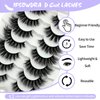 IFSOWDRA Mink Lashes Wispy Fluffy Cat Eye Fake Strip Lashes Pack 3D Volume Curly 18mm Long False Eyelashes Natural Look