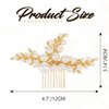 YBSHIN Bride Wedding Hair Comb Gold Pearl Headpiece Leaf Hair Pieces Bridal Hair Accessories for Women