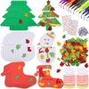 FEQO 835 Pcs Christmas Foam Stickers for Crafts Christmas Tree Foam Craft Snowman Boots Sticker Glitter Stickers Wiggle Googly Eyes Watercolor Pens and Rhinestone for Chrsitmas Crafts