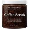 MAJESTIC PURE Arabica Coffee Scrub with Dead Sea Salt | All Natural Exfoliating Body Scrub for Skin Care, Stretch Marks, Acne, Cellulite | Body Scrub Exfoliator Reduce the Spider Veins, Eczema | 10 Oz