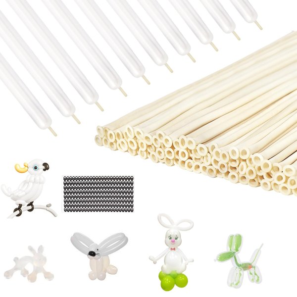 100PCS Clear Balloons 260 Transparent Long Balloons for Balloon Garland Thickening Skinny Latex Twisting Balloon for Animals Birthday Wedding Modeling Magic Clown BalloonsChristmas Party Decorations