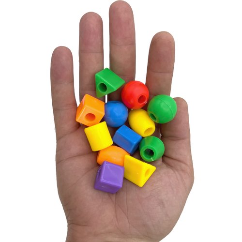 Mandarin Bird Toys by M&M 2181 Pk12 Plastic Rainbow Beads - Colorful Assorted Plastic Shapes, Versatile, Easy to Hang, Bright Bird Pleasing Colors, Classic Foot Toy, Great for Small Medium Size Pets