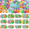 MEADIN 48 Pack Prefilled Easter Eggs with Toys Inside Pop Keychain