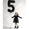 Black Number 5 Balloon 40 Inch, 5 Balloon Number, 5th Birthday Decorations, Black Party Supplies for Boys Girls