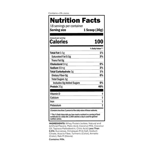 Oath Nutrition Clear Whey Isolate Protein Powder, Island Mango, 20g Complete Protein per Serving, No Added Sugar, Grass-Fed, 18 Servings
