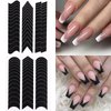 French Tip Nail Stickers 6 Sheets French Manicure Strips French Tips Guides Self-Adhesive Nail Sticker French Tip Nail Tool Wave Lines Nail Tape for Nail Art Airbrush Stencils Set