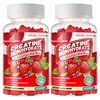 Creatine Monohydrate Gummies Complex 6400mg for Men & Women -Advanced Formula W/L-Taurine + Vitamin B12, Sugar Free Chewable Supplement,180 Strawberry Gummies 2pack