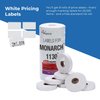 White Pricing Labels for Monarch 1130 Price Gun - Blank Marking Labels - with Ink Roll Included (1 Sleeve)