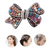 Holibanna Rhinestone Bow Hair Clip with Crystals - Bridal Bowknot Ponytail Clamp, Exquisite Decor for Women
