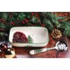 Spode Christmas Tree Cranberry Bowl with Slotted Spoon