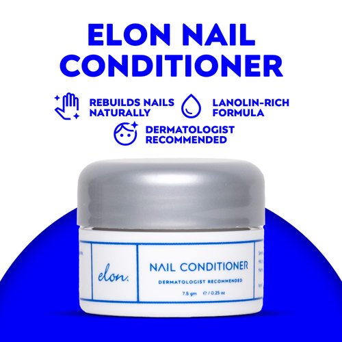 Elon Lanolin-Rich Nail Strengthener,Conditions Nails & Protects Cuticles, Recommended by Dermatologists & Podiatrists 2 Pack (7.5g jar)