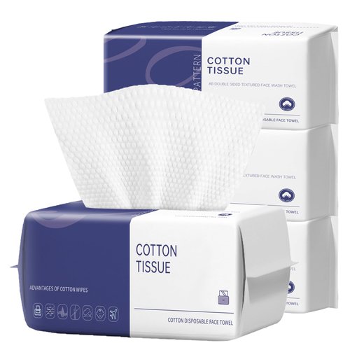 Face Clean Towels, 100 Count Ultra Thick Disposable face towels Facial Wash Cloth for Sensitive Skin, Lint- free Facial Tissue, Skincare and Makeup Remover (4 Pack)