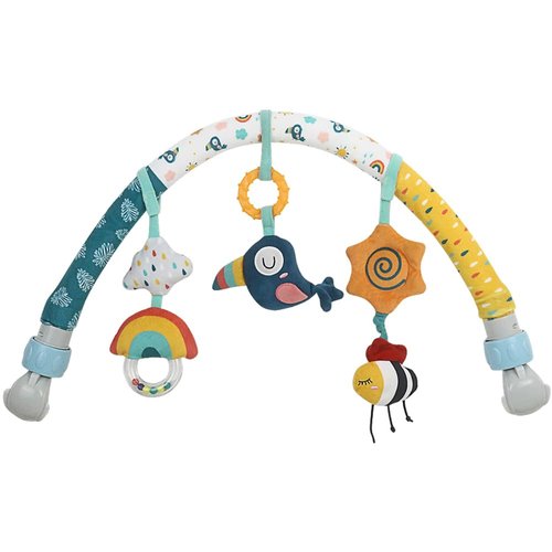 Caterbee Baby Bouncer Toy bar, Stroller Toy Crib Accessory & Pram Activity Bar Toy Travel Arch Bassinet Toys for Toddlers (Sky)