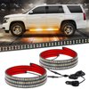 XRIDONSEN 2PCS 60 inch Emergency Truck Strobe Lights Strip 720 LED Running Board Lights Bar Amber White Flashing Warning Hazard Safety Side Step Lights for Trucks Construction Vehicles Pickup SUV JEEP