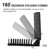 uxcell Portable Folding Hair Brush, Foldable Anti-Static Hair Comb for Women Men, Travel Double Headed Hair Hairdressing Tools for Cutting Home Barber, Black