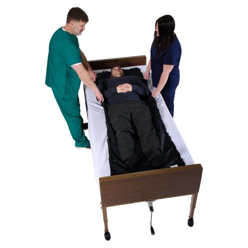 Patient Aid 78" x 28" Reusable Slide Sheet with Ergonomic Handles for Positioning, Turning, and Moving Patients Up to 500 lbs, Strong and Comfy Nylon Fabric Patient Transfer Sheet (Pack of 3)