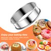 Catcan 6 Pieces English Muffin Rings, 3.15 Inch Stainless Steel Crumpet Ring Double Rolled Tart Ring Nonstick Metal Round Ring Molds with Silicone Oil Brush