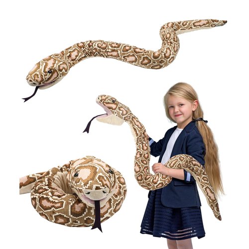 Giant Python Plush Stuffed Snake - 66.92Inch Snake Plush Toy Hand Puppet, Python Pillow Cushion Gifts for Birthday djungelskog Party Prank Props
