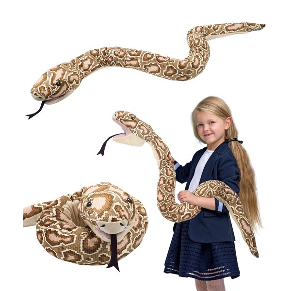 Giant Python Plush Stuffed Snake - 66.92Inch Snake Plush Toy Hand Puppet, Python Pillow Cushion Gifts for Birthday djungelskog Party Prank Props