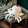 White Spider Plush Pillow Soft Toy 9.8inch Animal Huggable Christmas Spider Stuffed Animal Plush Toys,Valentines Day Gift Plushies for Pranks,Kids,Toddler,Xmas Birthday Gifts, Halloween,Christmas